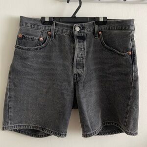 Levi's Midrise 501 Faded Black Denim Shorts